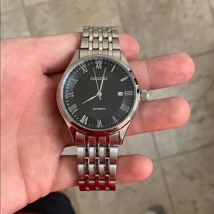 Silver automatic seiko watch